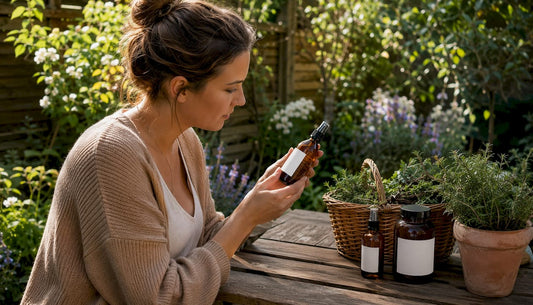 UK mother reading natural skincare gift label